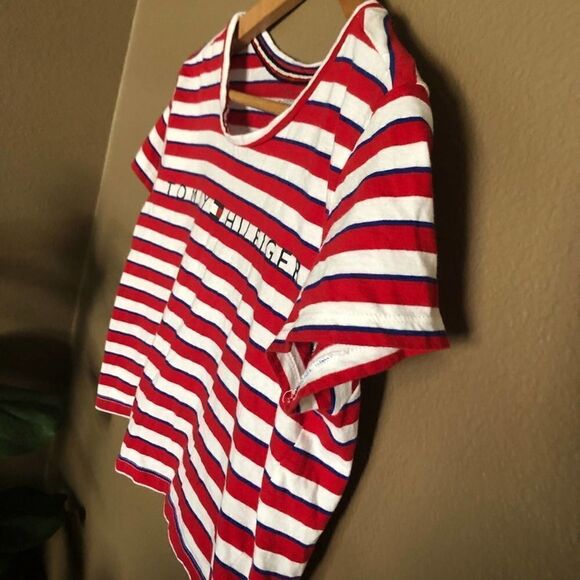 Tommy Hilfiger Red White Blue Striped Top - Picture 3 of 5